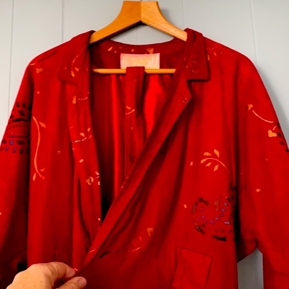 Vintage Cowgirl southwest suede Vintage Red Santa Fe Skirt & wrapjacket - Picture 2 of 15